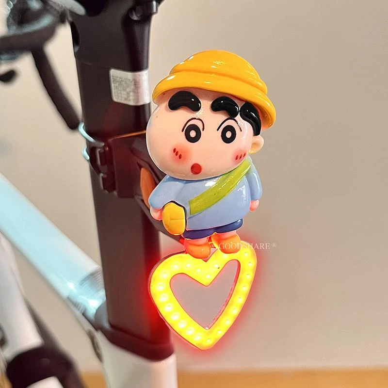 山地自行车尾灯充电可爱卡通蜡笔小新公路单车夜间骑行警示灯装饰