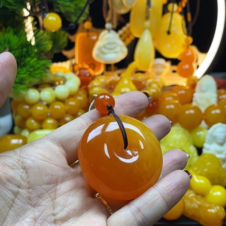T***材非金属蜜糖红平安扣全品