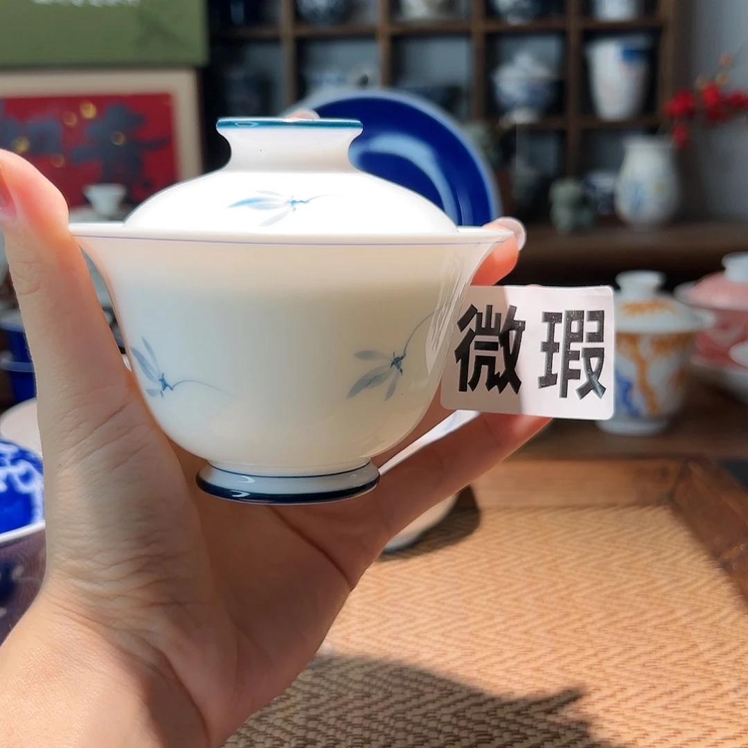 【闪购商品】微瑕 手绘 盖碗