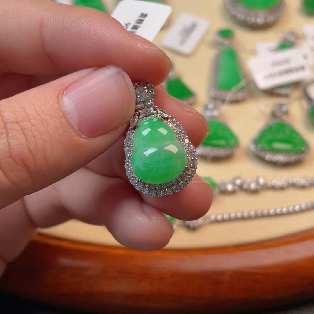 翡翠吊坠(不含链)银S925镶嵌