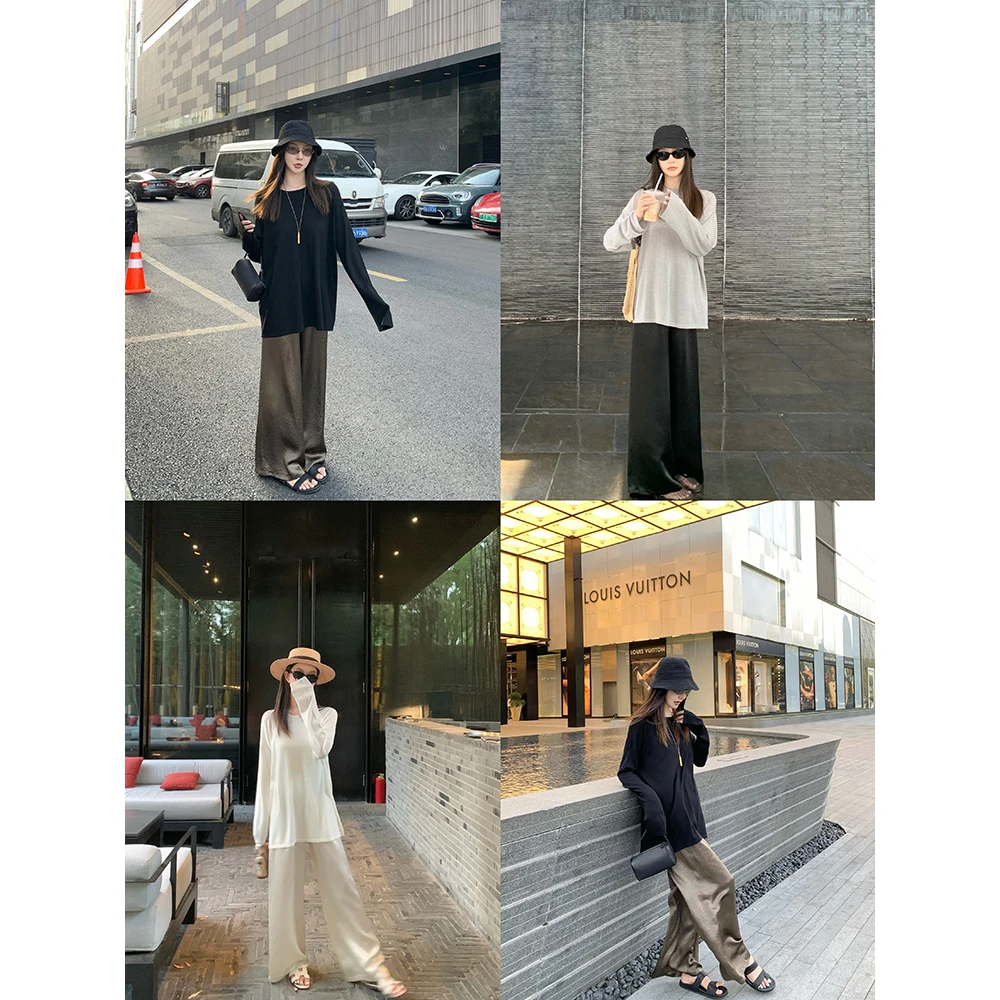 大小姐入2条！囤货系列chao好穿夏日凉凉气质老钱100醋酸裤阔腿裤