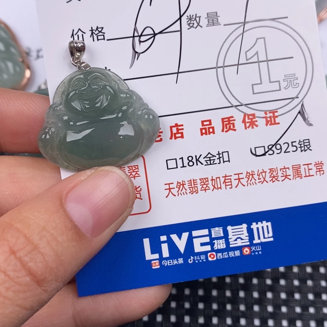 幸***芽翡翠银S925镶嵌颈饰