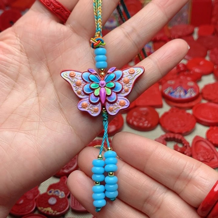 天然辰砂工艺品朱砂钥匙扣