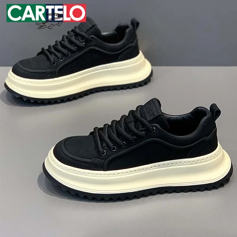 卡帝乐鳄鱼男鞋冬季加绒运动休闲板鞋百搭潮流厚底增高老爹潮鞋子