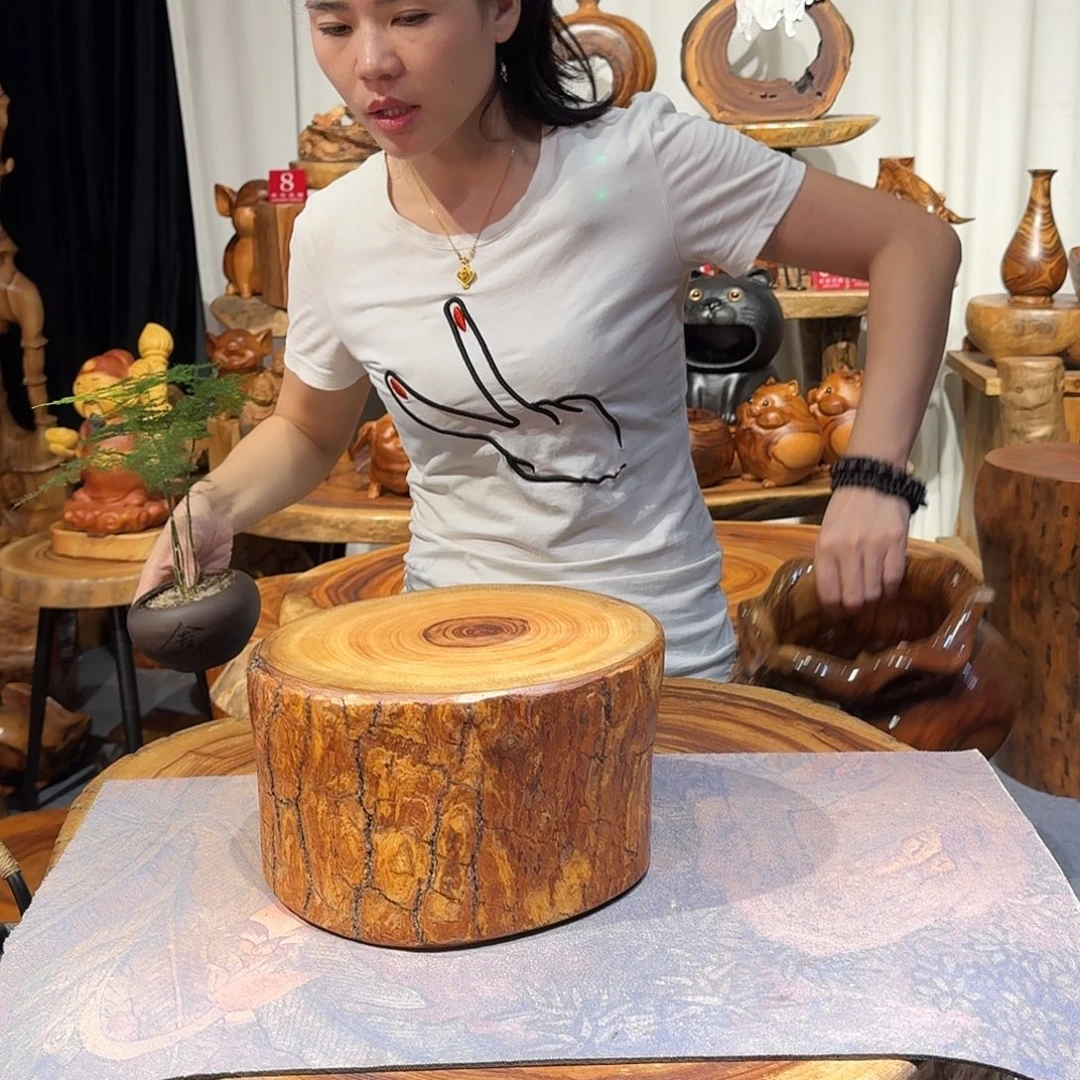 香樟木干泡摆件墩墩