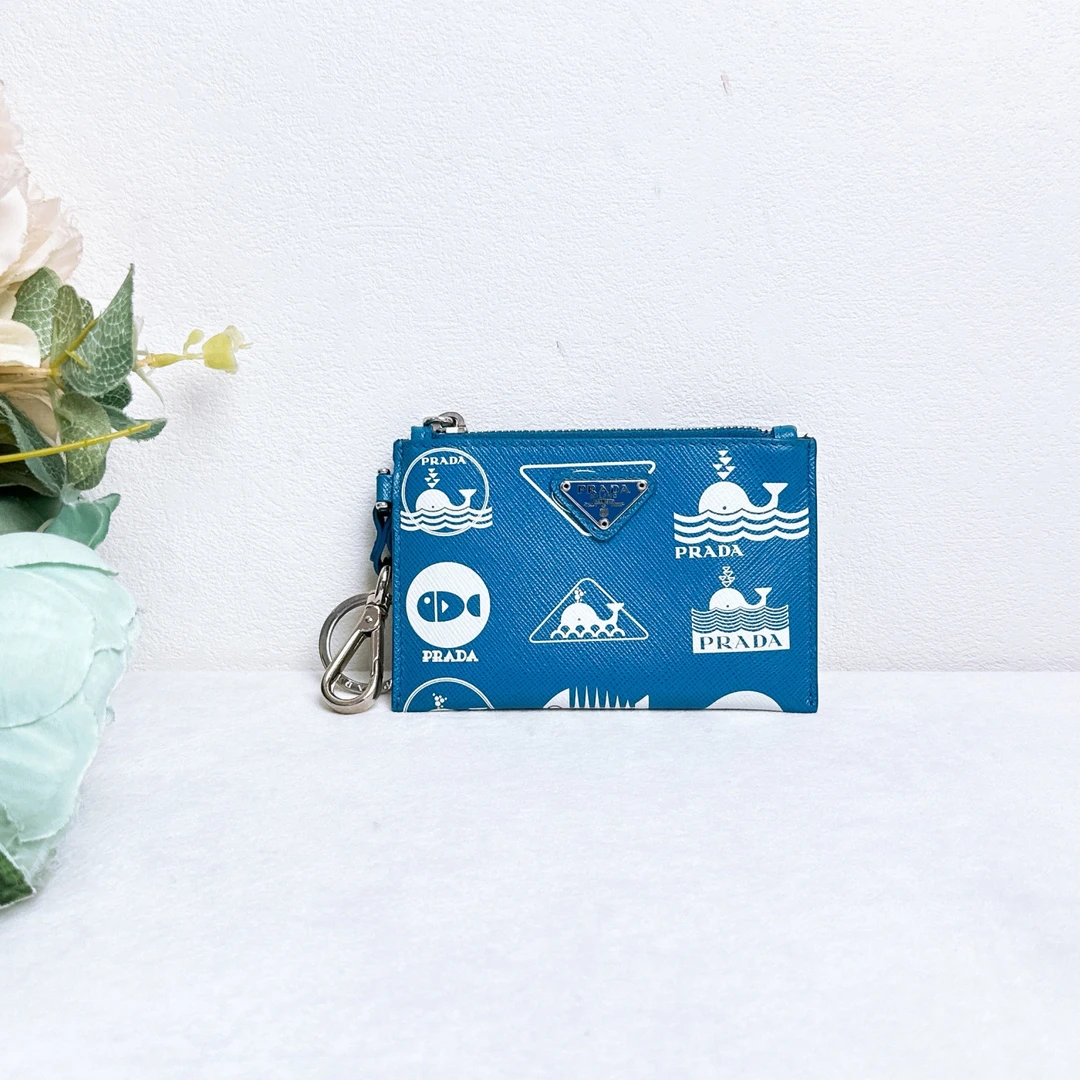 99新 Prada/普拉达 挂件零钱包/8*12cm/Xspa4362