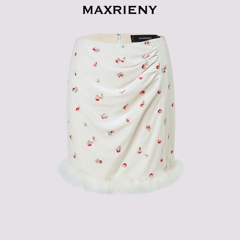 【昕昕严选】MAXRIENY商场同款 冬半身裙碎花短裙
