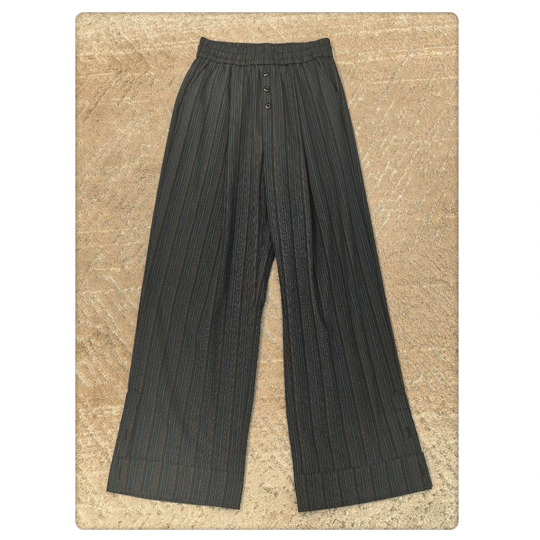 Uninhabitable条纹长裤美式复古竖条纹慵懒风！舒适休闲裤百搭裤子