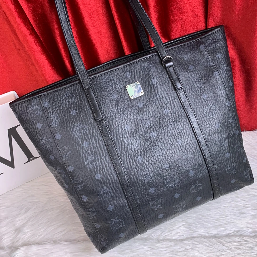 95新 MCM 黑色单肩托特包/BB09618056/8056/瑕