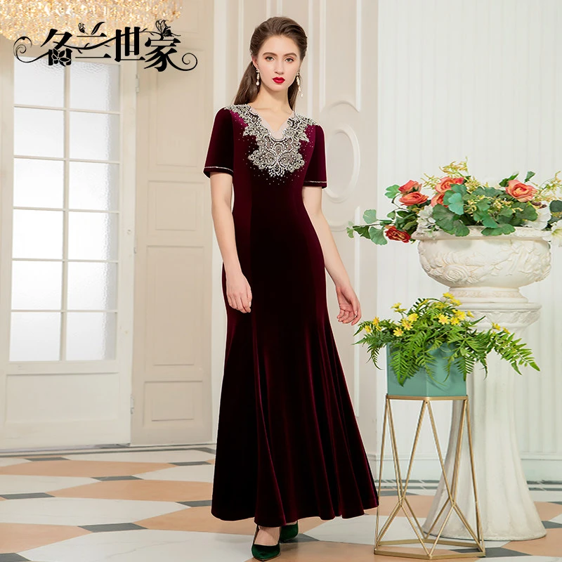 【仙逸】名兰世家妈妈装礼服女喜婆婆婚宴高端宴会连衣裙MLF01D6871