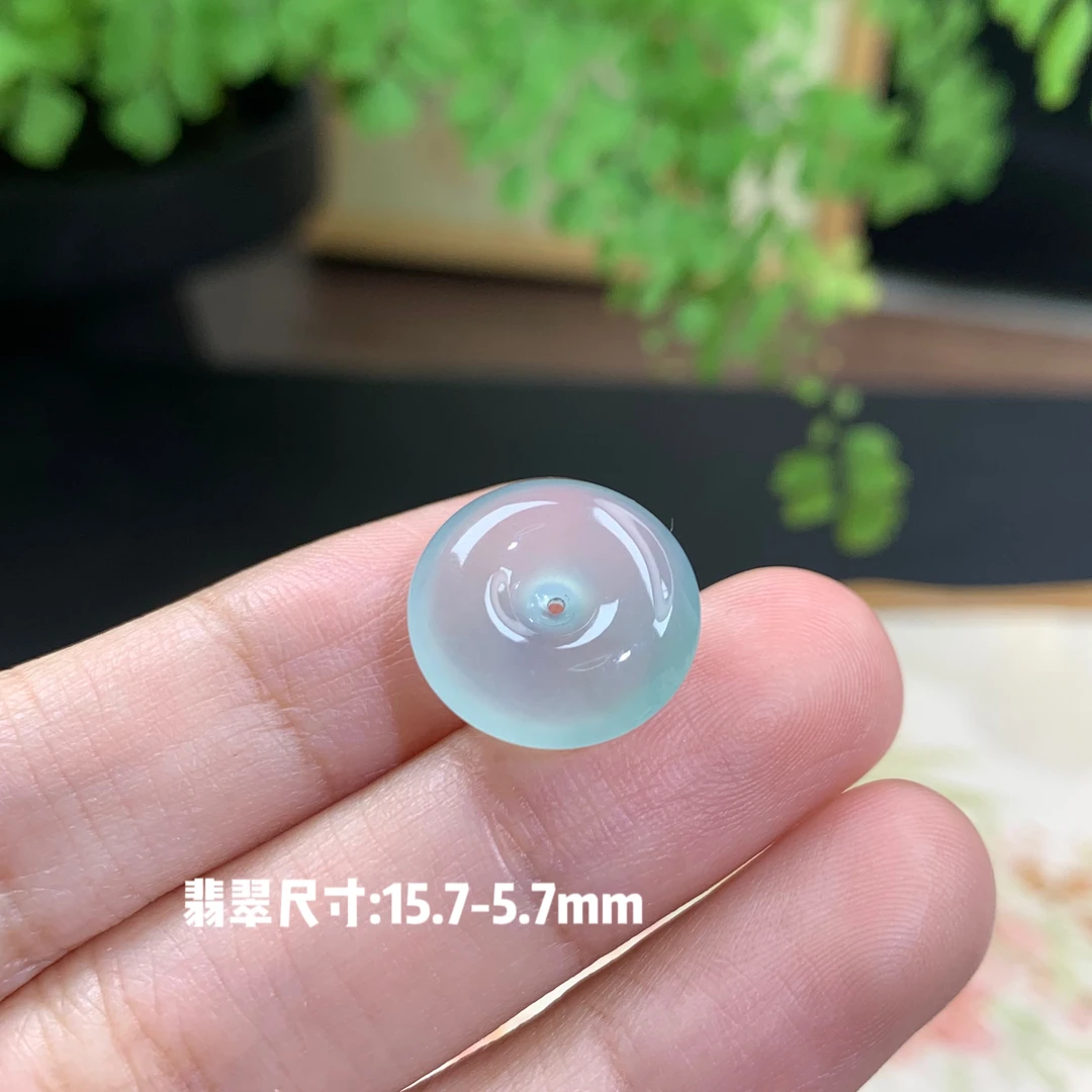 仙子翡翠高冰胶润浅色系光感胶润平安扣吊坠缅甸翡翠A货肉嘟嘟