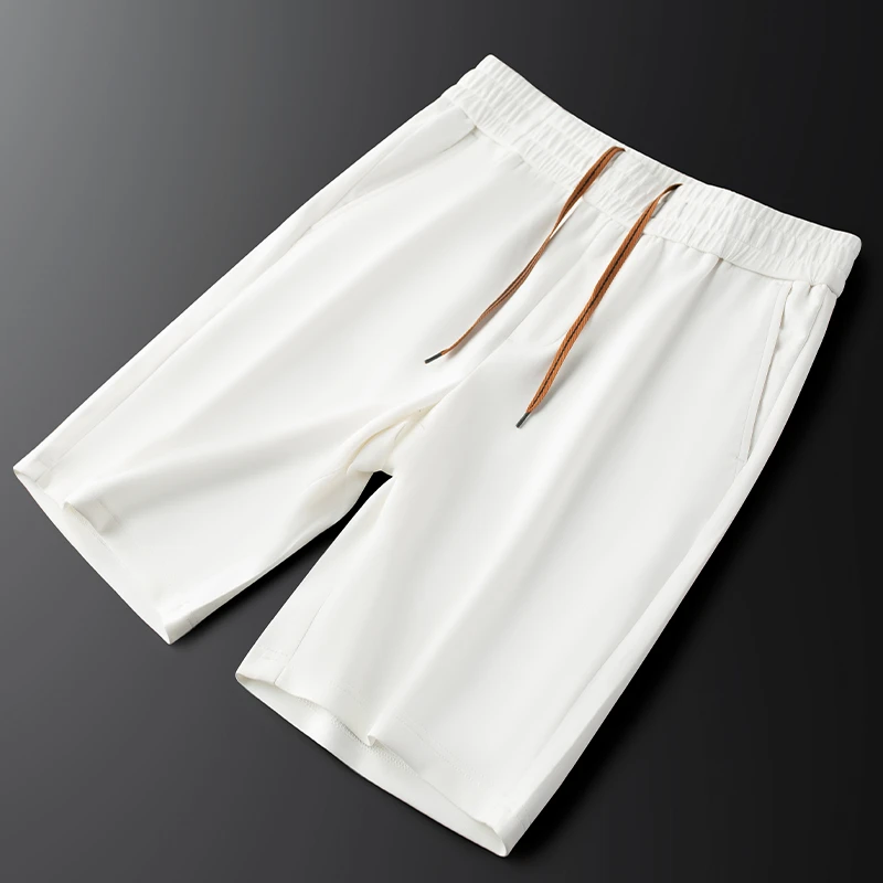 真的很软糯！轻薄款白色短裤男宽松高端欧货外穿五分裤男冰丝夏季