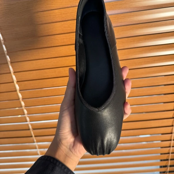 早春褶皱小单鞋里外全皮皮底早春系列