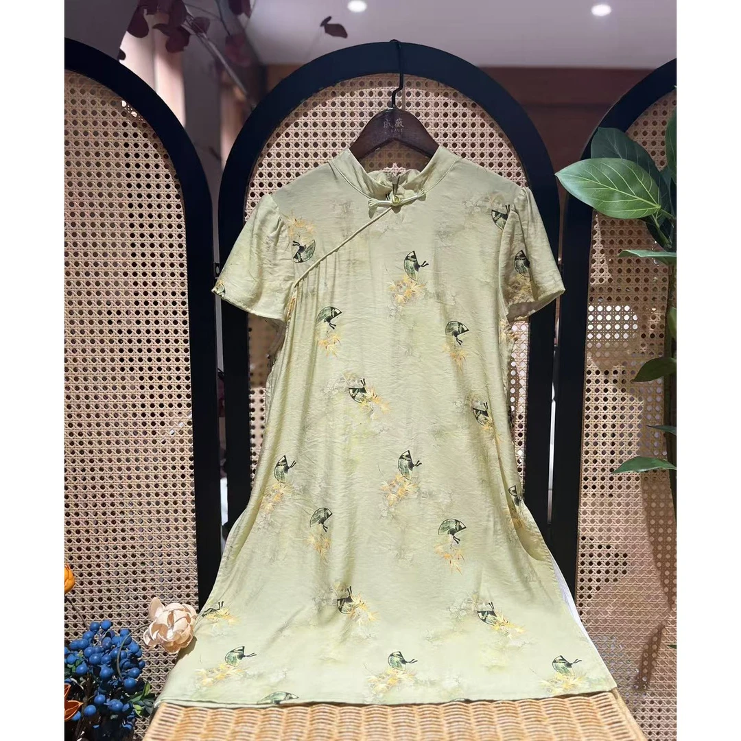 戚薇原创【琵琶语】长80左右新款新中式小唐人上衣