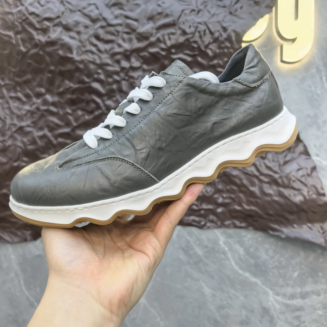 清仓S15英伦耐磨系带真皮运动发泡软底软面皮鞋潮厚底老爹鞋男士