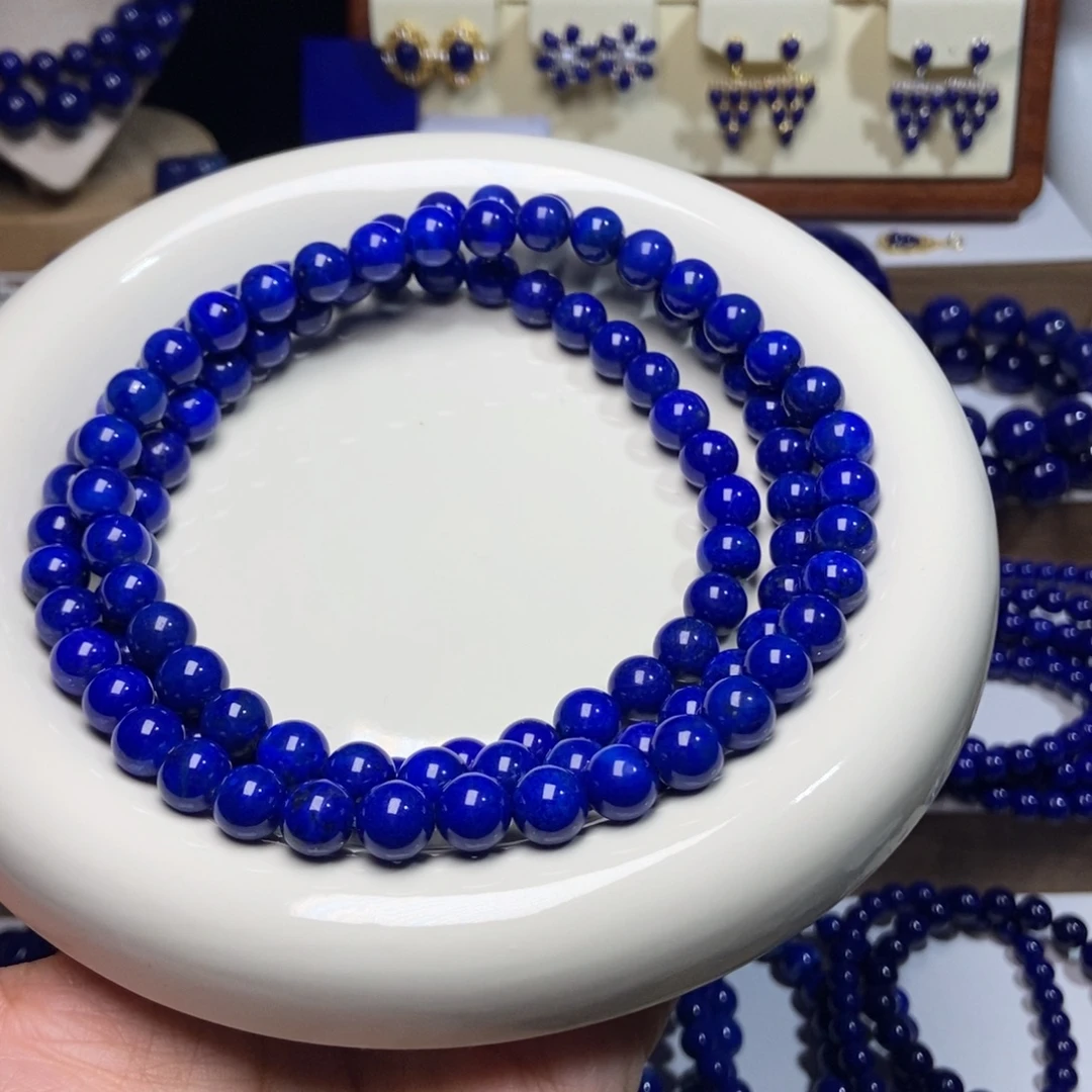 青金石未镶嵌高品 老矿8mm+108佛珠