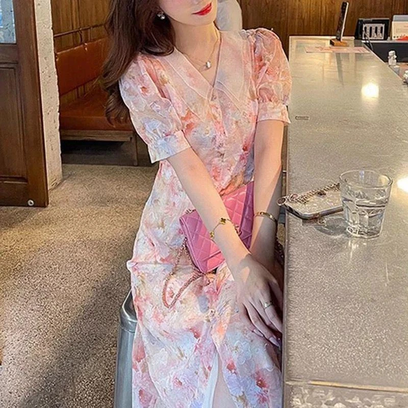 连衣裙小个子连衣裙复古F2033（微瑕，介意勿拍，不退不换）