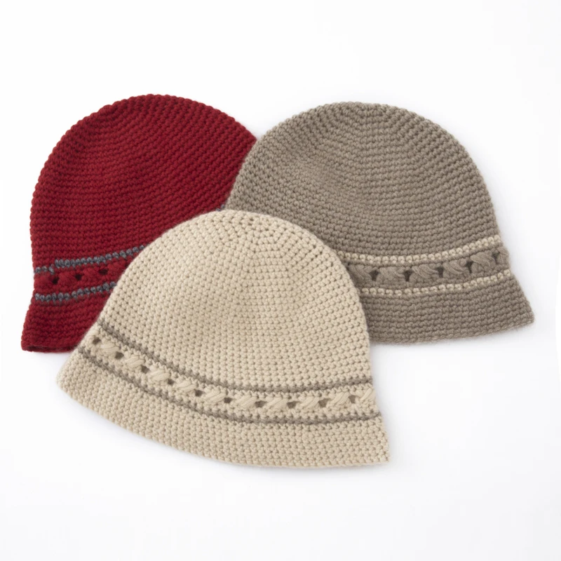 100%山羊绒帽子女秋冬重工手工船夫帽秋冬季保暖加厚针织帽冷帽