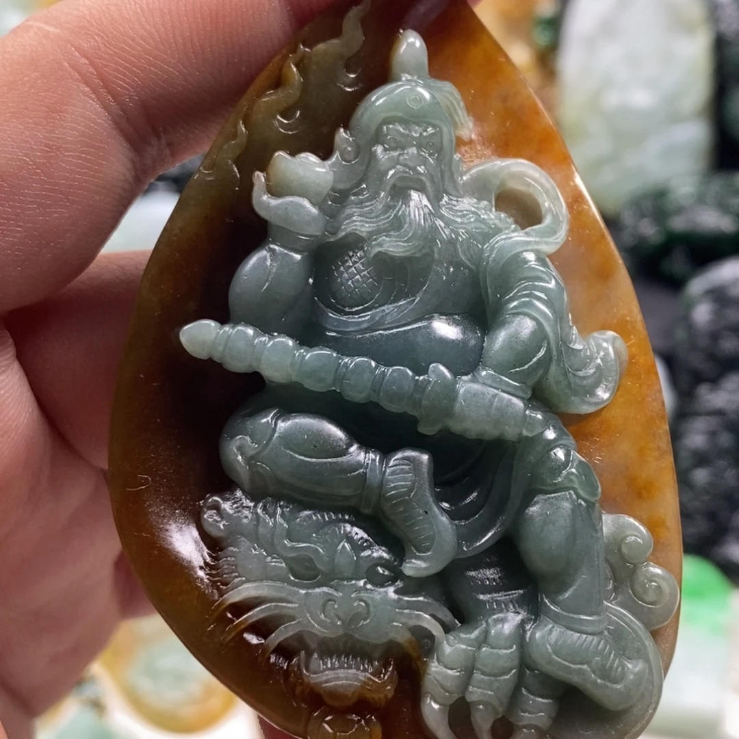 未镶嵌定制翡翠天然翡翠A货赵公明