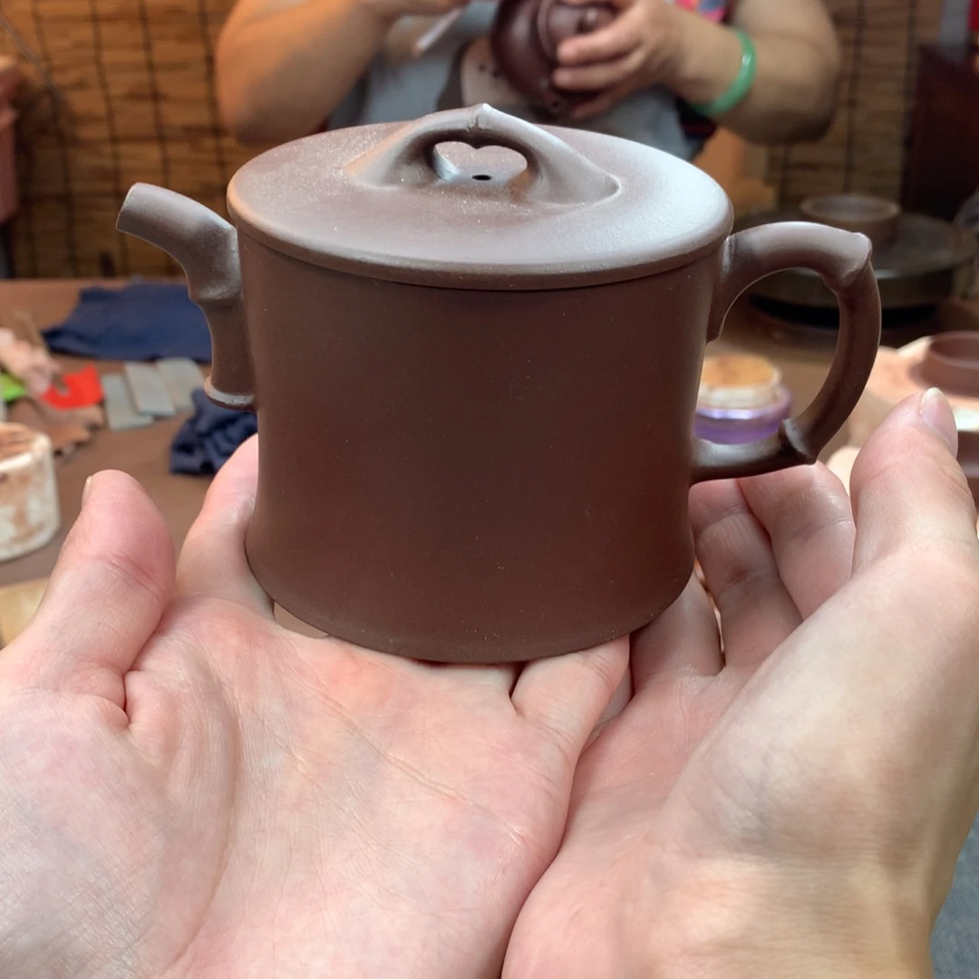 茶壶紫砂圆竹 紫泥 周宜君