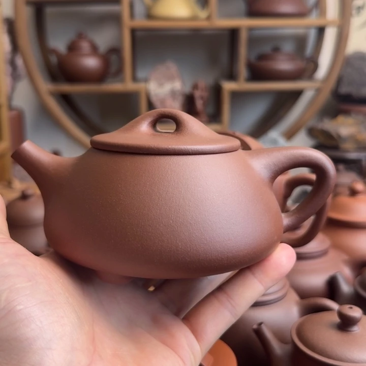 茶壶紫砂景舟石瓢330cc红皮龙