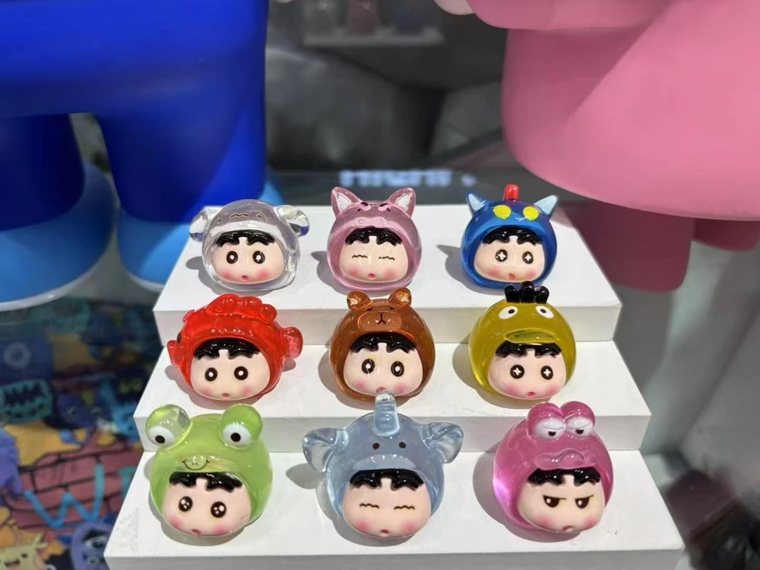 【许愿 对碰 九宫格】新款高透动物小新创意树脂摆件