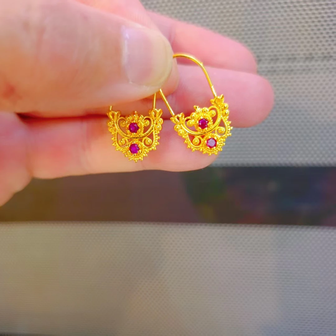 铜合金耳饰  كۆزلۈك نەپس ھالقا 民族风女耳环饰品