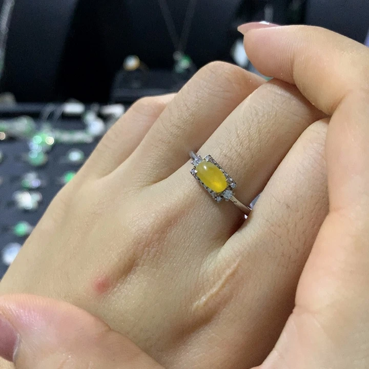 翡翠银S925镶嵌戒指