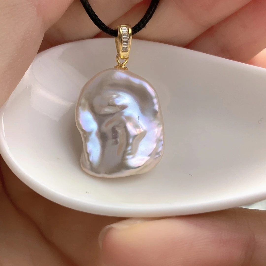 淡水珍珠银S925镶嵌颈饰