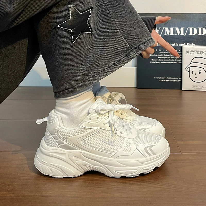 回力ins潮流老爹鞋百搭学生轻便减震厚底网面休闲鞋春季新款女鞋