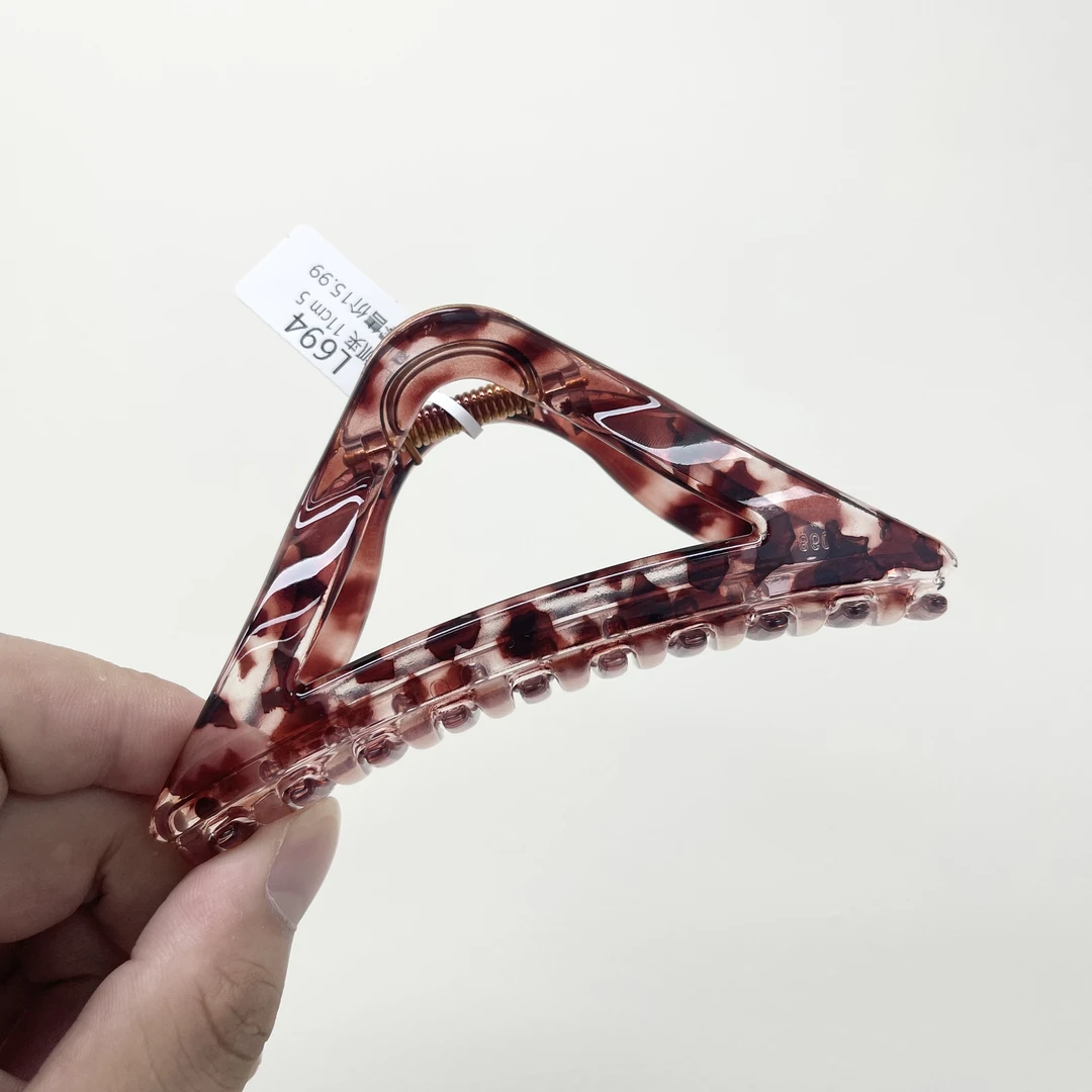 L694夕洛覆盆子三角形11cm抓夹日韩法式原创设计抓夹发夹大抓夹