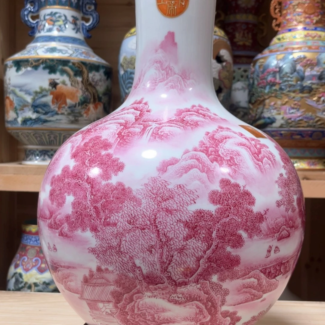 旅***…摆件精品粉彩小瓶子
