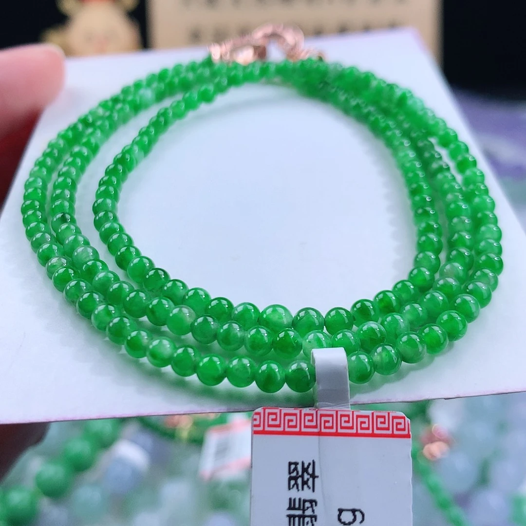 翡翠手链未镶嵌卡3mm