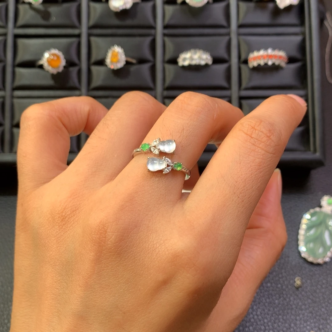 翡翠银S925镶嵌戒指