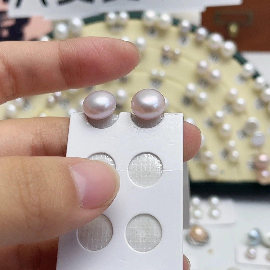 原***n淡水珍珠耳饰银S925镶嵌