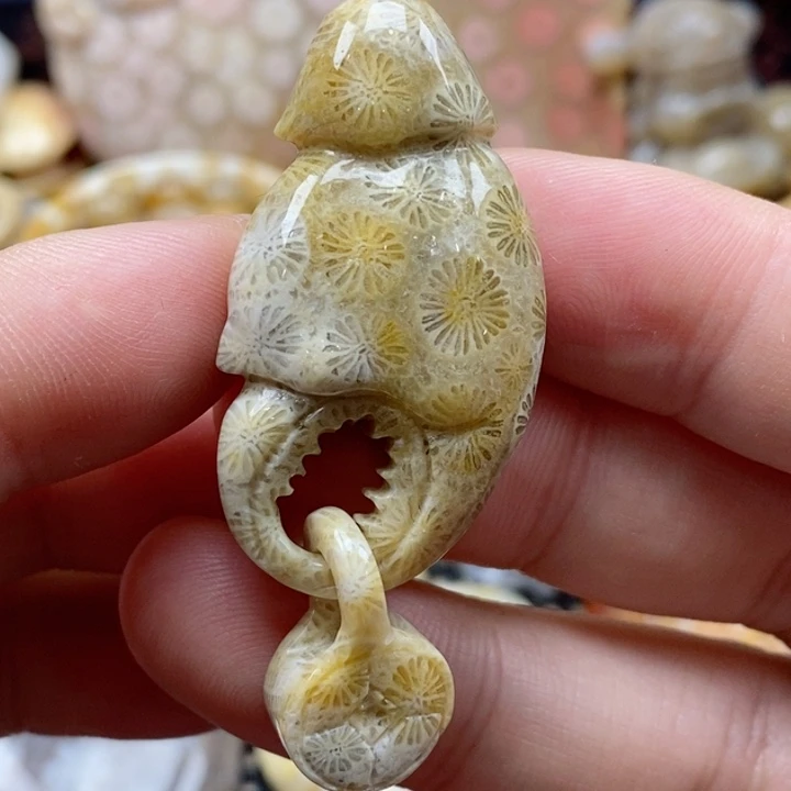 硅化珊瑚（珊瑚玉）颈饰未镶嵌