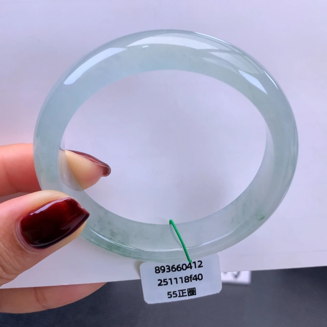 翡翠未镶嵌手镯冰晴飘花手镯