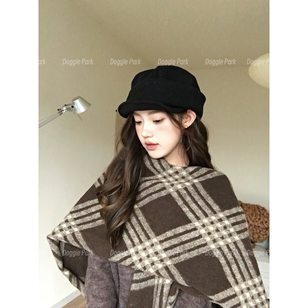 狗狗公园｜复古格纹披肩国风高级感斗篷流苏外搭保暖围巾百搭秋冬