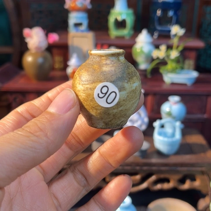 摆件微陶老王迷你花瓶