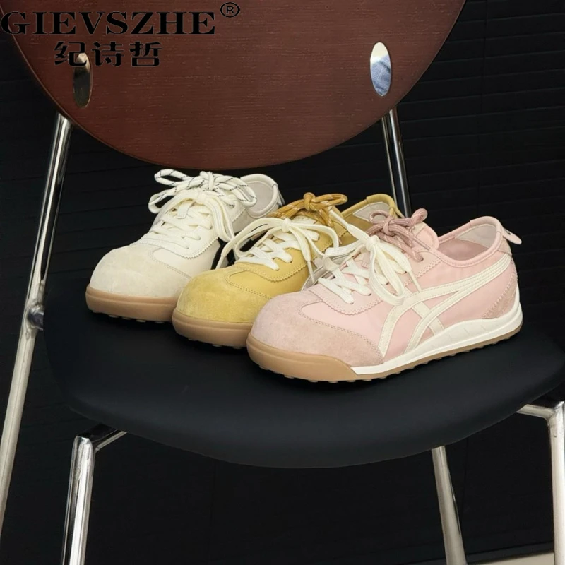 纪诗哲布面阿甘鞋女2025秋季新款透气厚底百跑步软底平底运动鞋