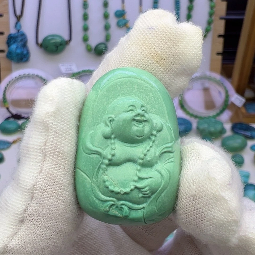 菜籽绿雕刻吊坠22.1mm兰