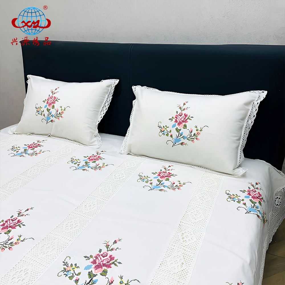 2403-26白色【50*70cm】十字绣枕套纯棉枕套大尺寸纯棉枕套