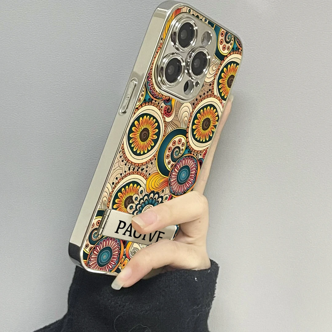 圆形花纹适用苹果16Pro Max手机壳iPhone华为OPPO小米vivo贴皮套