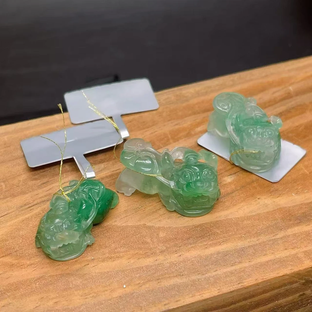 天然非洲翠冰飘花貔貅吊坠一枚｜多样性发其一｜