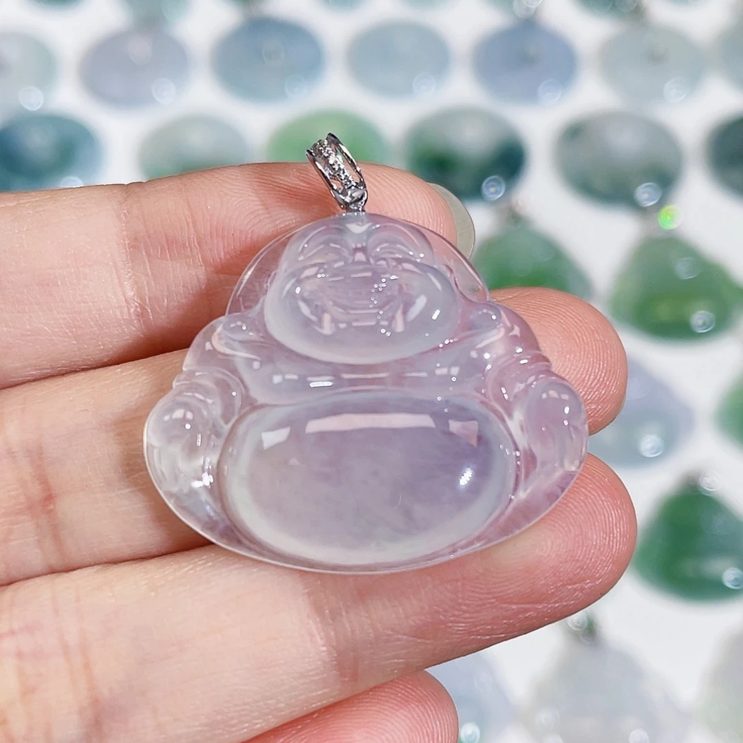 颈饰18K金镶嵌翡翠吊坠