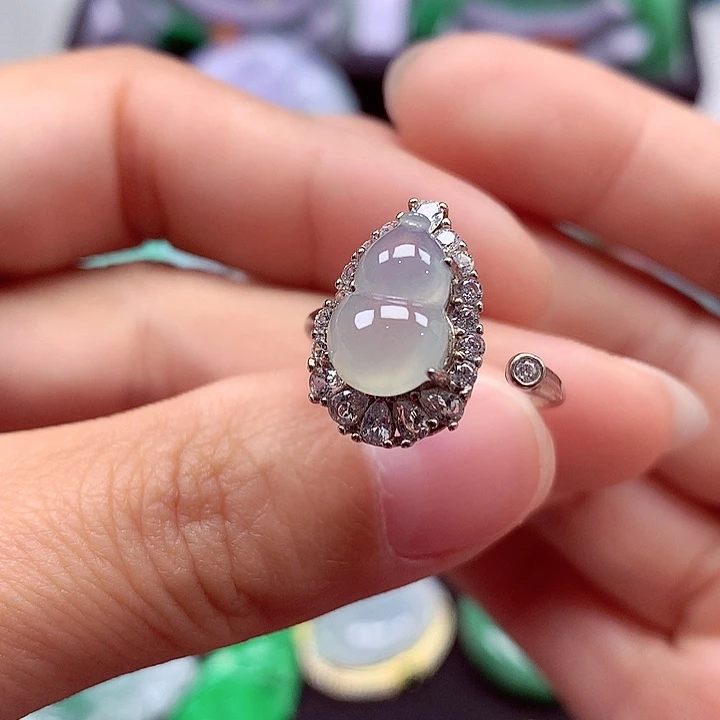 翡翠银S925镶嵌戒指翡翠