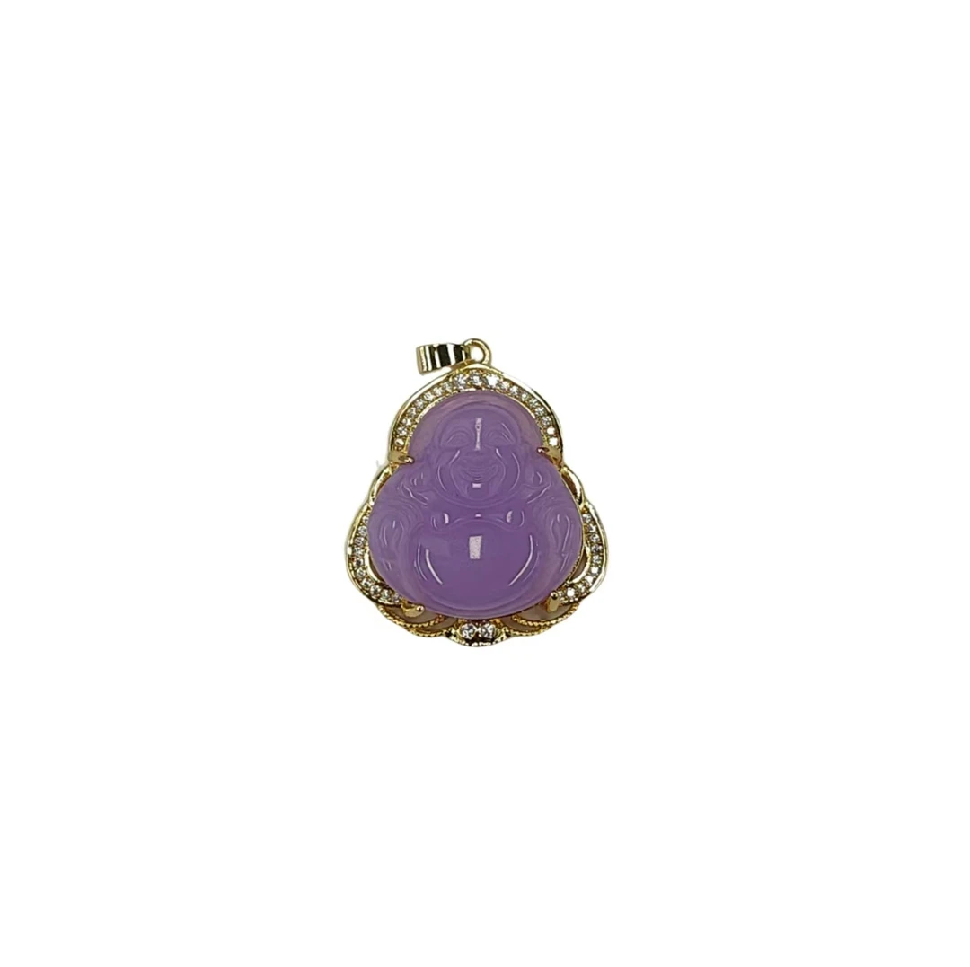 冰紫玛瑙佛公蛋面吊坠（不带链） I04-39