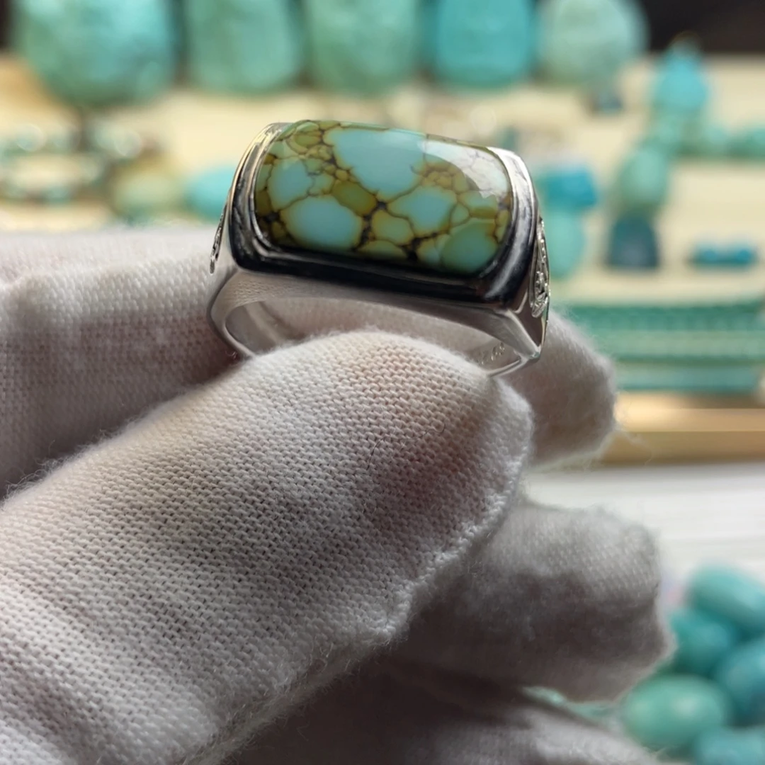 绿松石银S925镶嵌颈饰