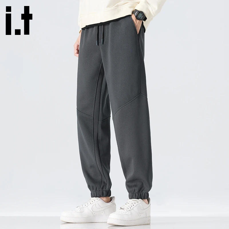 i.t:CHOCOOLATE设计感束脚卫裤男士2025秋冬复古宽松百搭休闲长裤