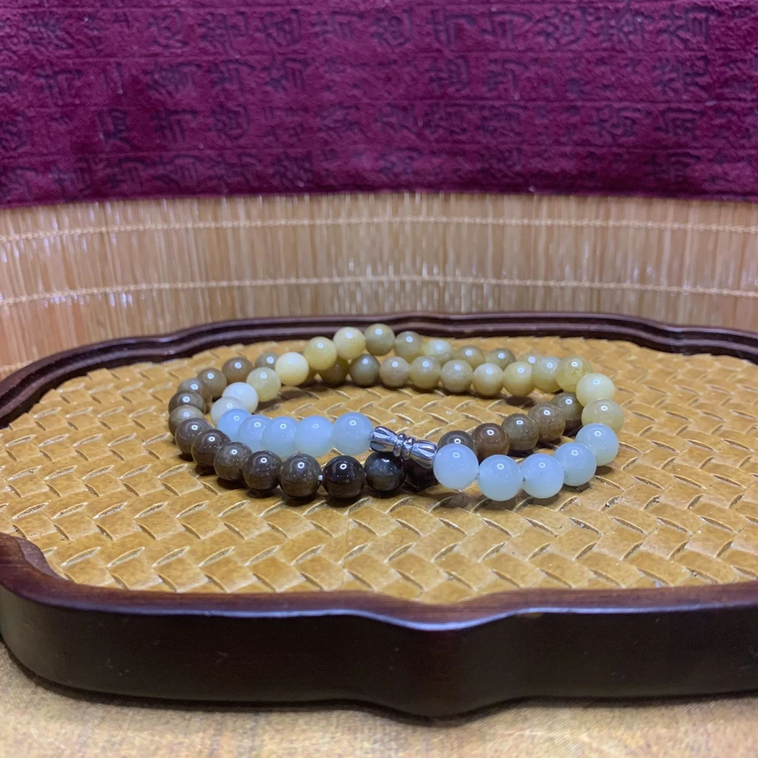 X和田玉渐变圆珠项链1295